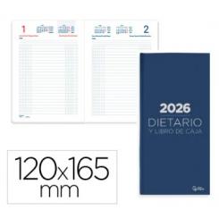 Dietario LIDERPAPEL 2026 Octavo 120x165 mm D/P color Azul Papel 70 gr FSC