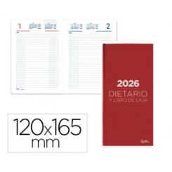 Dietario LIDERPAPEL 2026 Octavo 120x165 mm D/P color Rojo Papel 70 gr FSC