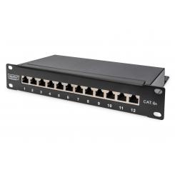 Digitus Panel de conexión Cat.6A, apantallado, 12 puertos 1UA, 10