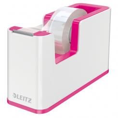 Dispensador de cinta adhesiva LEITZ WOW DUAL, fucsia/blanco