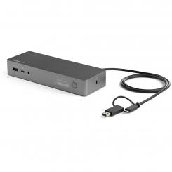 StarTech.com Docking Station Universal Híbrida para Portátil USB Tipo C y USB-A - Dock USB-C y USB-A - HDMI y DP Doble 4K de 60Hz - con PD 100W - con Hub Ladrón USB 3.0 de 4 Puertos - Mac Windows y Chrome OS - GbE
