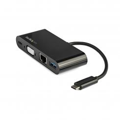 StarTech.com Docking Station USB-C para Portátiles - Mini Replicador de Puertos para Monitor VGA 1080p - Entrega de Alimentación de 60W Passthrough - USB 3.1 Gen 1 Tipo-A 5Gbps, Gigabit Ethernet - Adaptador Multipuertos USB Tipo C