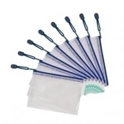 Dosier Sobre Tarifold Cremallera Pvc A6 Azul Pack De 8