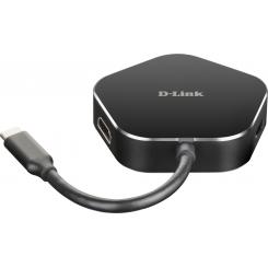 D-Link DUB-M420 base para portátil y replicador de puertos Alámbrico Thunderbolt 3 Negro, Plata