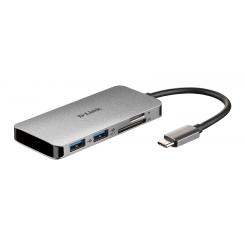 D-Link DUB-M610 base para portátil y replicador de puertos Alámbrico USB 3.2 Gen 1 (3.1 Gen 1) Type-C Aluminio, Negro
