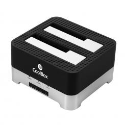 CoolBox DuplicatorDock 2 USB 3.2 Gen 1 (3.1 Gen 1) Type-B Negro, Plata