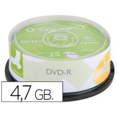 DVD-r Q-CONNECT capacidad 4,7gb duracion 120min velocidad 16x bote de 25 unidades