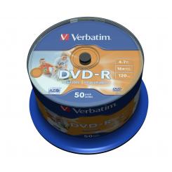 DVD-R VERBATIM 4.7Gb 16x Imprimible (Tarrina 50)