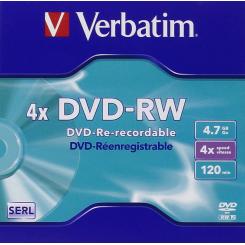 DVD-RW VERBATIM 4.7Gb 4x (Pack 5 unidades)
