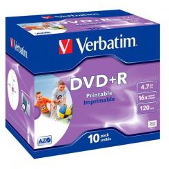 DVD+R Verbatim 4.7Gb 16X Imprimible (Pack 10)