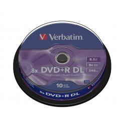 DVD+R VERBATIM 8.5Gb 8x doble capa (Tarrina 10 ud)