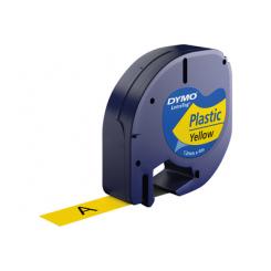 DYMO Cinta 12mmx4mt -Negro/hiperAmarillo para maquina Letratag