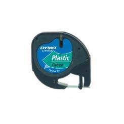 DYMO Cinta 12mmx4mt -Negro/verde acido para maquina Letratag