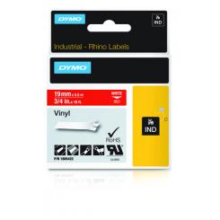 DYMO RHINO Cinta ID1-19 Blanco/rojo vinilo