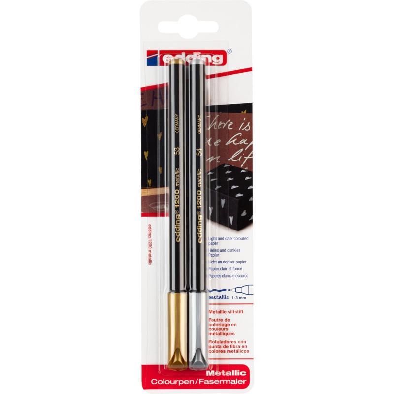 Edding 1200 Blister con 2 rotuladores oro plata