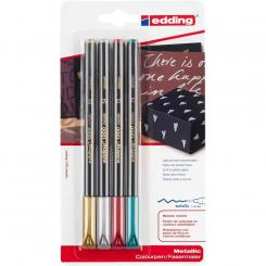 Edding 1200 Blister con 4 rotuladores edding 1200 oro/plata/rojo/verde metálicos.