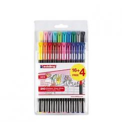 Edding 1200 Pack con 16+4 rotuladores Colores: 01-12, 14, 17, 19, 20, 58, 83, 87 y 88.