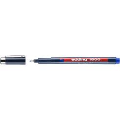 Edding 1800 Rotulador calibrado con punta redonda engastada en metal. Tinta pigmentada. Trazos: 0,70. Color: azul