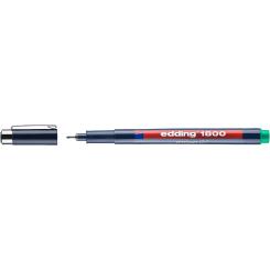 Edding 1800 Rotulador calibrado con punta redonda engastada en metal. Tinta pigmentada. Trazos: 0,70. Color: verde