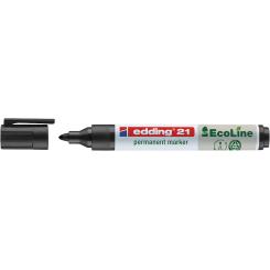 Edding 21 Marcador EcoLine permanente punta redonda. Trazo de 1,5 - 3 mm. Color negro