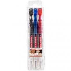Edding 2185 Bolsa 3 rotuladores Gel Roller. Colores negro, rojo y azul