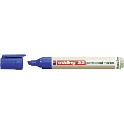 Edding 22 Marcador EcoLine permanente punta biselada. Trazo de 1 - 5 mm. Color azul