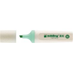 Edding 24 Marcador fluorescente Ecoline punta biselada. Trazo de 2 - 5 mm. Color verde pastel