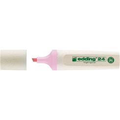 Edding 24 Marcador fluorescente Ecoline punta biselada. Trazo de 2 - 5 mm. Color rosa pastel