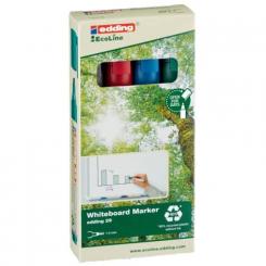 Edding 29 Estuche de cartón con 4 marcadores Ecoline 29. Colores negro, rojo, azul y verde