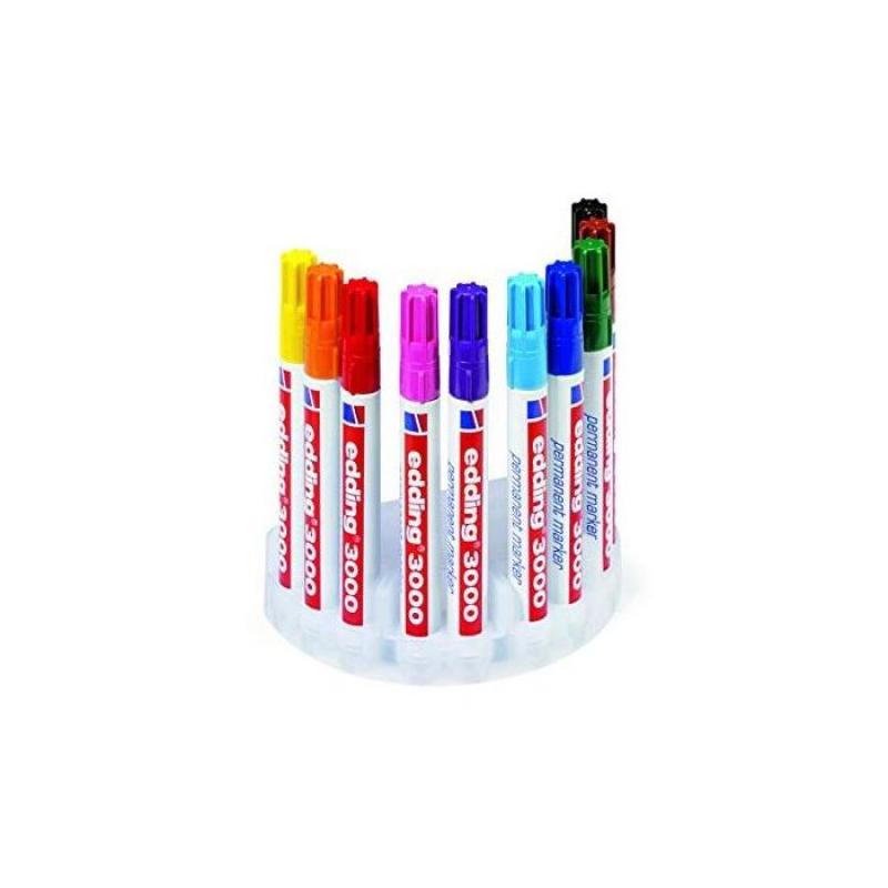 Edding 3000 Soporte con 10 marcadores. Colores: 01 al 10.