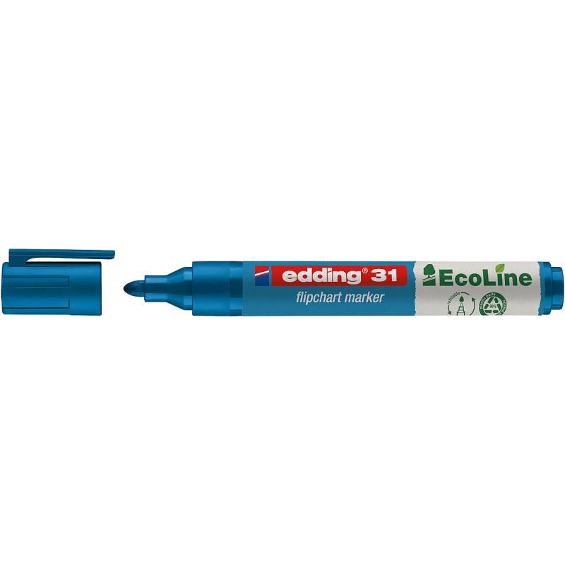 Edding 31 Marcador EcoLine para flipcharts punta redonda. Trazo de 1,5 - 3 mm. Color azul