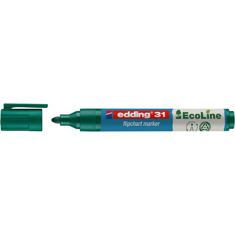 Edding 31 Marcador EcoLine para flipcharts punta redonda. Trazo de 1,5 - 3 mm. Color verde