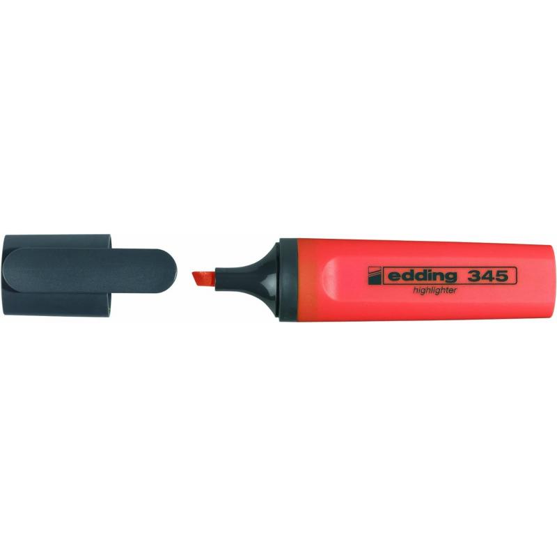 Edding 345 Marcador fluorescente. Trazo: 1- 5 mm. Color rojo