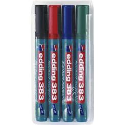 Edding 383 Bolsa con 4 marcadores. Colores negro, rojo, azul y verde