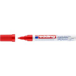 Edding 4040 Marcador con tinta permanente y opaca, con efecto de lacado.  Trazo.: 1-2 mm.Color rojo