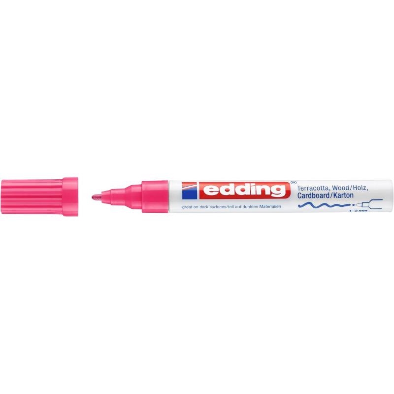 Edding 4040 Marcador con tinta permanente y opaca, con efecto de lacado. Trazo.: 1-2 mm.Color rosa