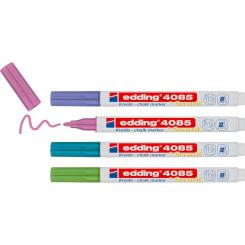 Edding 4085 Blister con 4 marcadores básicos. Colores blanco, azul, azul claro y verde neón