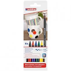Edding 4200 Estuche con 6 rotuladores para porcelana. Colores: 000, 099 , 999.