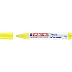 Edding 4500 Marcador textil para ropa. Trazo: 2-3 mm. A prueba de lavado  hasta 60º. Color amarillo neón