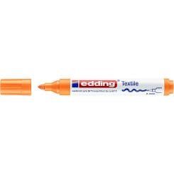 Edding 4500 Marcador textil para ropa. Trazo: 2-3 mm. A prueba de lavado  hasta 60º. Color naranja neón