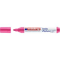 Edding 4500 Marcador textil para ropa. Trazo: 2-3 mm. A prueba de lavado  hasta 60º. Color rosa neón