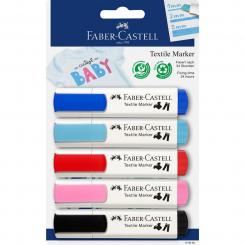Edding 4600 Pack  5 rotuladores textiles. Colores cálidos (negro, rojo, naranja, rosa y carmín)