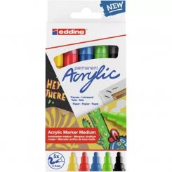 Edding 5000 Pack 5 marcadores acrílicos. trazo 5-10 mm. Neón.   colores: 922, 901, 065, 066 y 069.