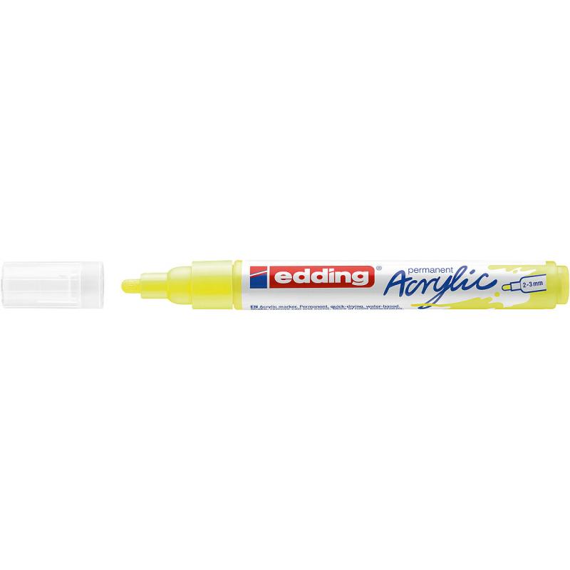 Edding 5100 Marcador acrílico.Trazo medido de 2-3 mm. Color: amarillo neón mate