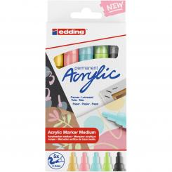 Edding 5100 Pack 5 marcadores acrílicos. trazo 2-3 mm. pastel. Colores: 935, 926, 915, 917 y 916.