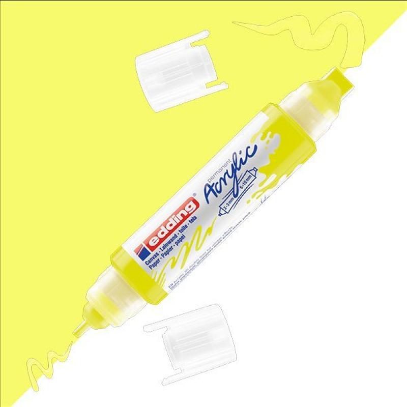 Edding 5400 Rotulador acrílico 3D de punta doble. Color amarillo neón mate