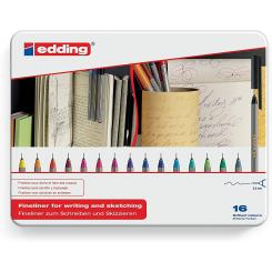 Edding 55 Estuche de metal con 16 rotuladores surtidos