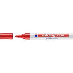 Edding 750 Marcador con tinta opaca brillante, punta redonda. Trazo: 2-4 mm. Color rojo