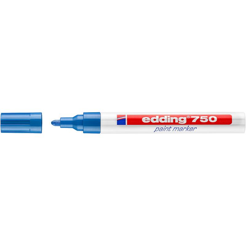 Edding 750 Marcador con tinta opaca brillante, punta redonda. Trazo: 2-4 mm. Color azul