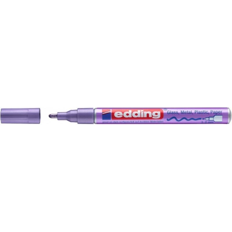 Edding 751 Marcador con tinta opaca brillante, punta redonda. Trazo: 1-2 mm. Color violeta
